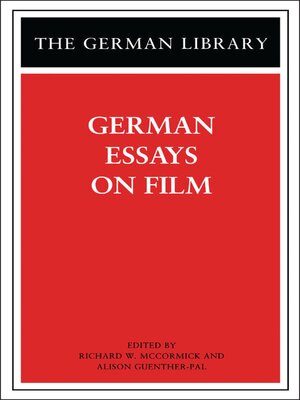cover image of German Essays on Film